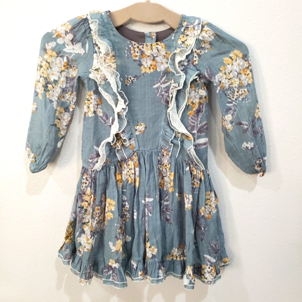 Isobella & Chloe Ruffle Floral Peasant Dress, Girls Size 5